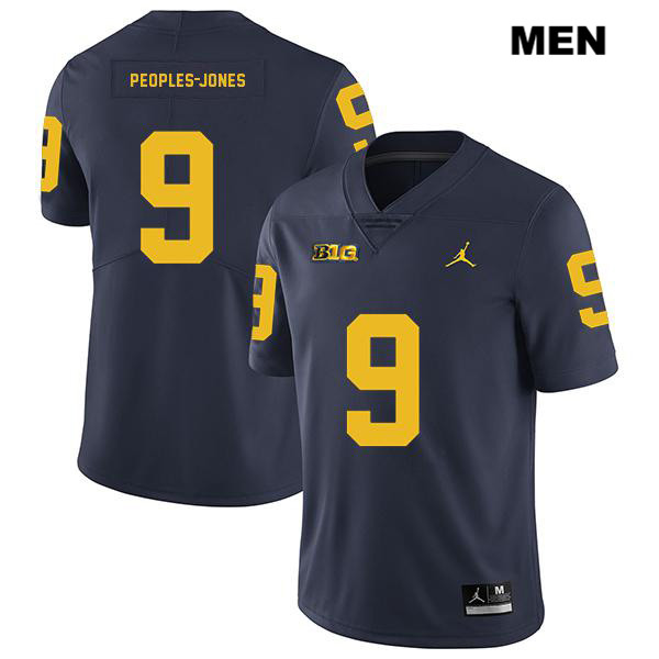 Men's NCAA Michigan Wolverines Donovan Peoples-Jones #9 Navy Jordan Brand Authentic Stitched Legend Football College Jersey ZO25I47NC